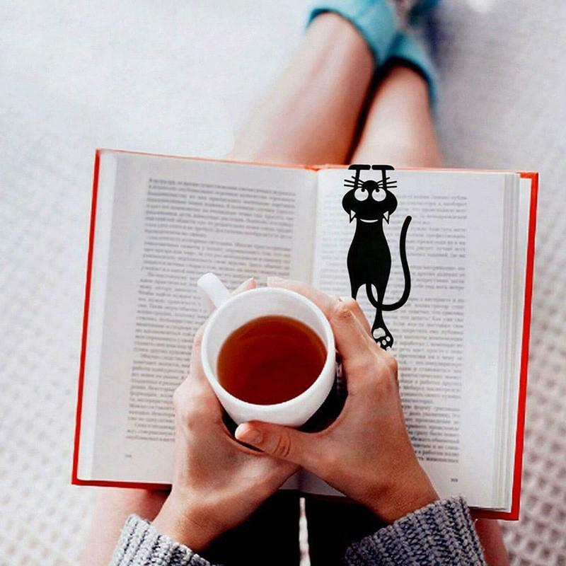 Black Cat Book Bookmark 3D Plastic Three-Dimensional Cute Cat Bookmark