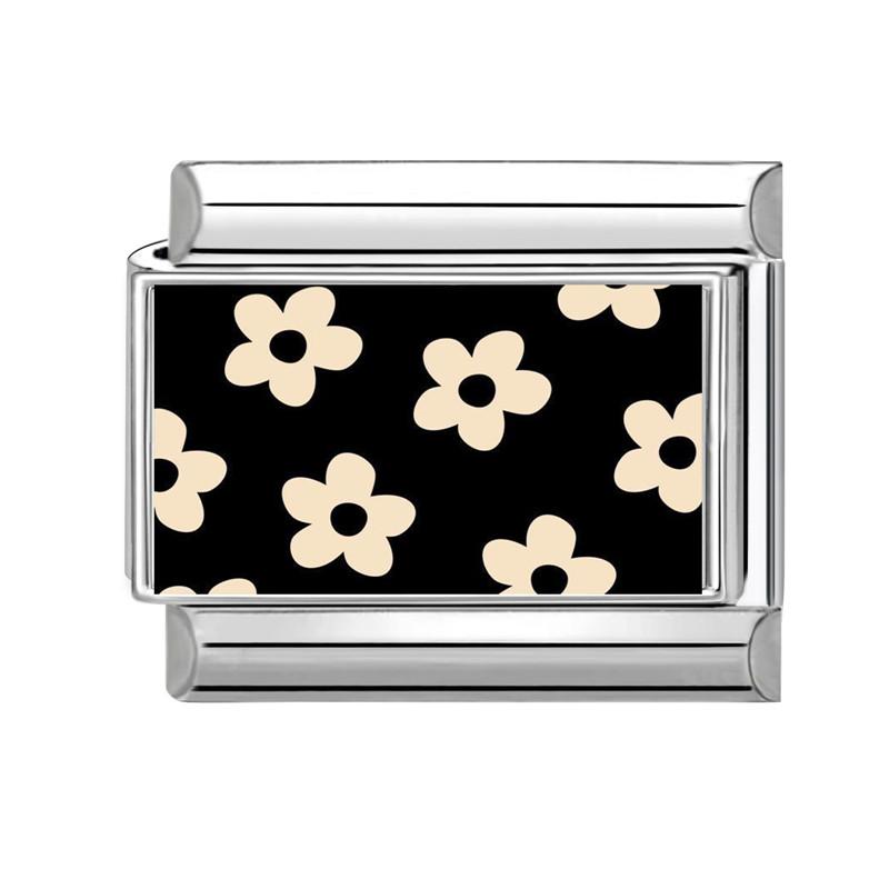 Neue Black Series NO.8 Ballaugen Blume Katze Italienische Glieder Anhänger Passend für 9mm Edelstahl Geschenk Modulares Armband Schmuckherstellung
