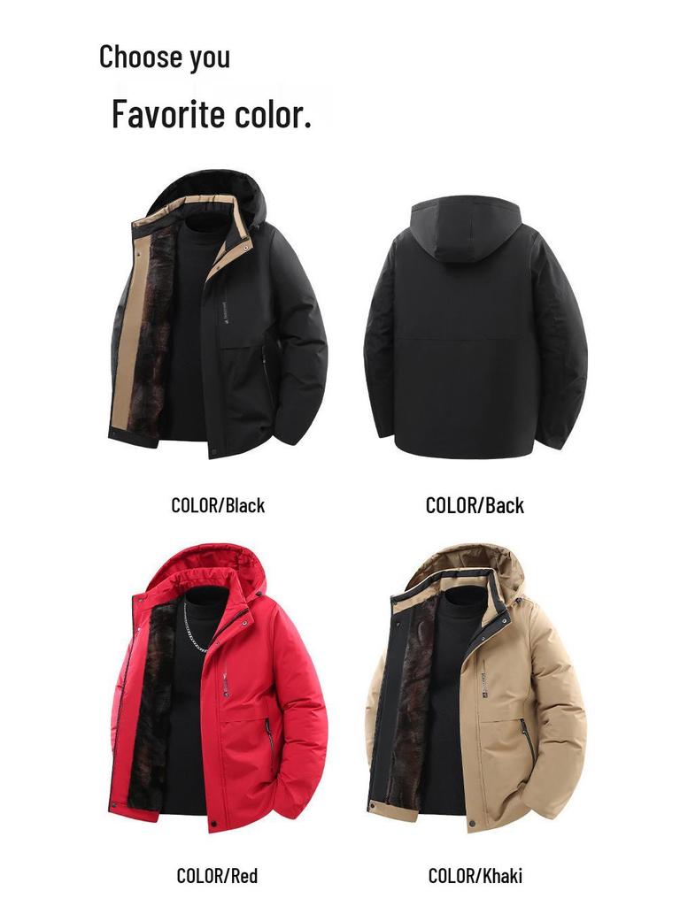 Graphene Thickened Men's Cotton Jacket with Detachable Hood - Warm Winter Casual Outerwear