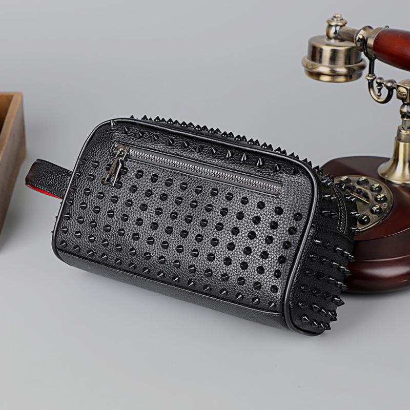 2025 Black Studded Versatile Backpack & Shoulder Bag - Large Capacity, High Quality