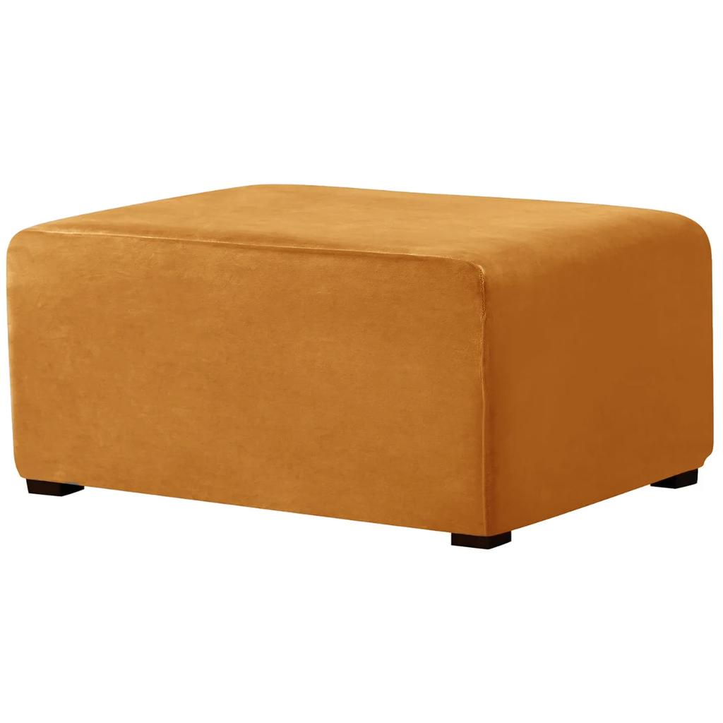4 Szie Real Velvet Form Stretch Rectangle Folding Storage Covers Ottoman Washable Removable Footstool Protect Slipcovers