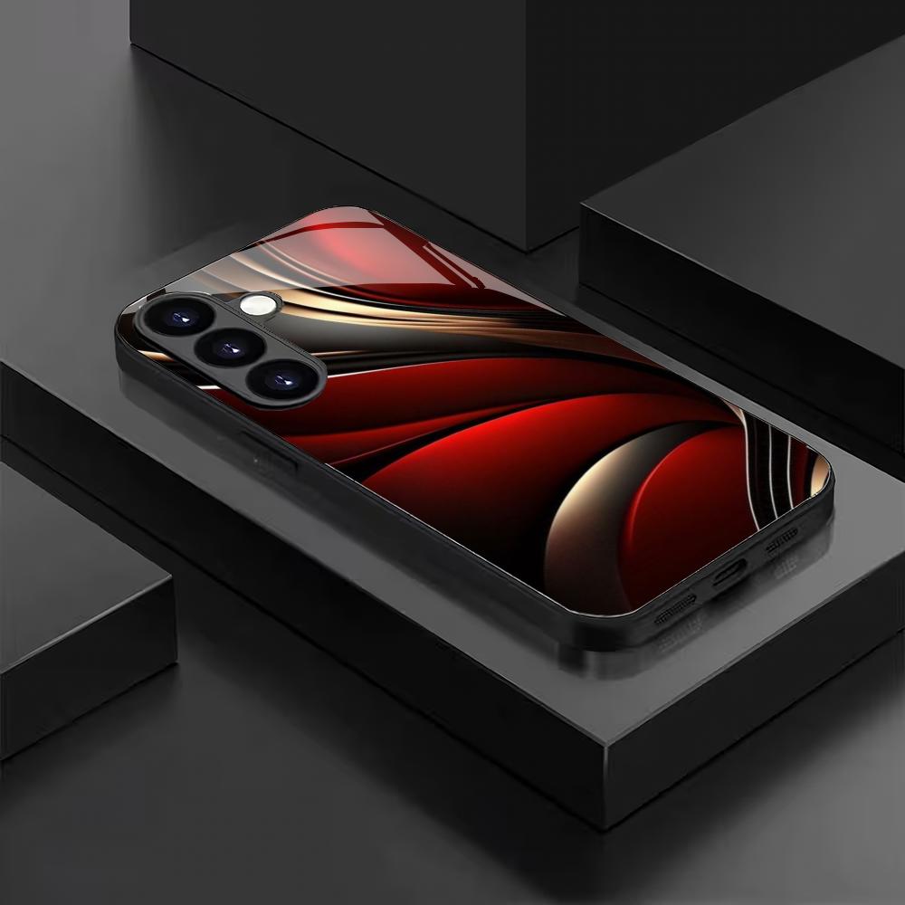 Abstract art tempered glass phone case suitable for Samsung Galaxy S26 S25 S24 S23 S22 S20 FE/Ultra/Plus anti drop back cover