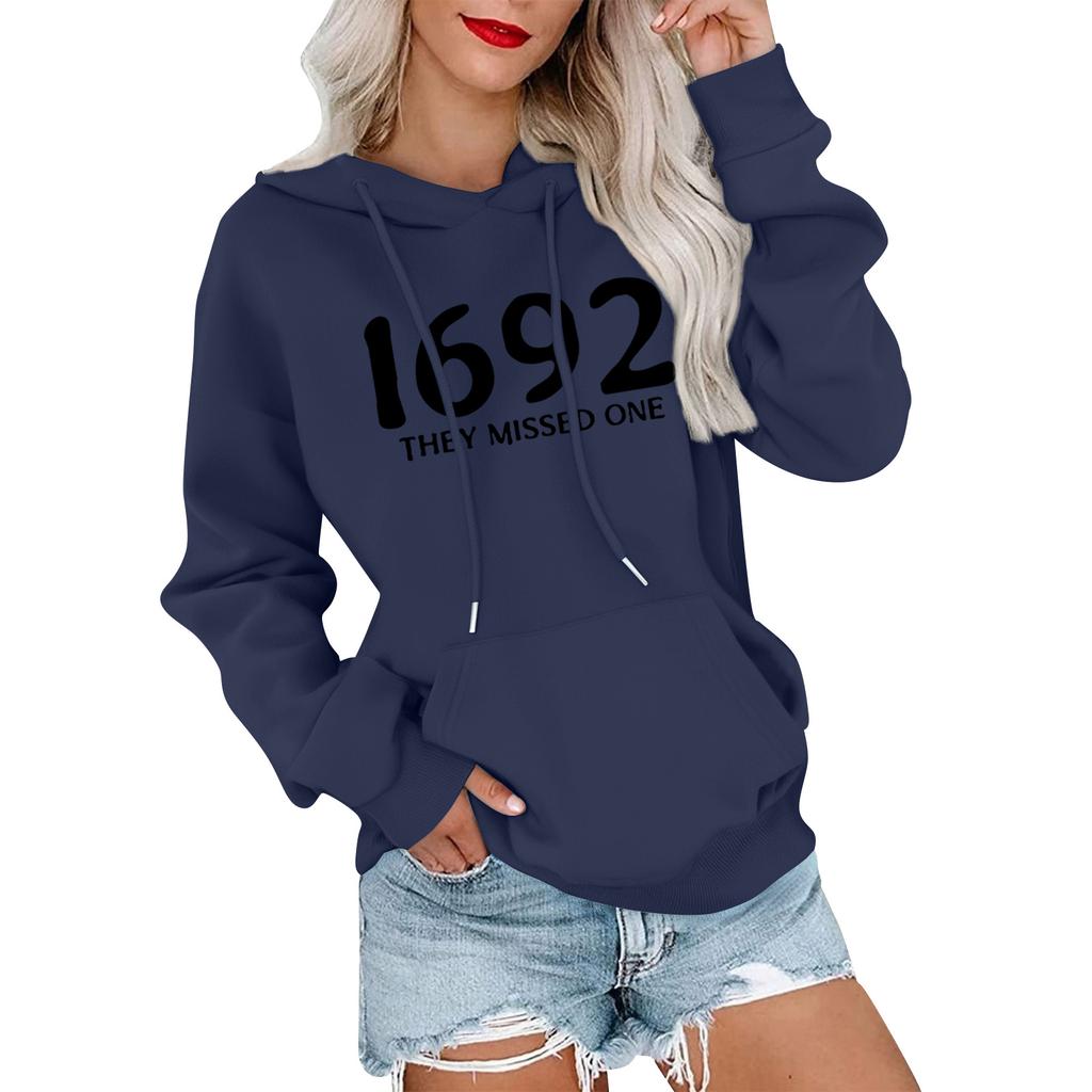 Women's Fashionable, Casual, Comfortable Round-neck, Hooded, Long-sleeved, Witch-print Warm Sweater