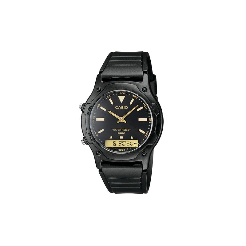 

Casio YOUTH series - disc dual display, trendy retro and simple, classic pointer dual display, multi-functional sports waterproof, quartz AW-49HE-1A чорний