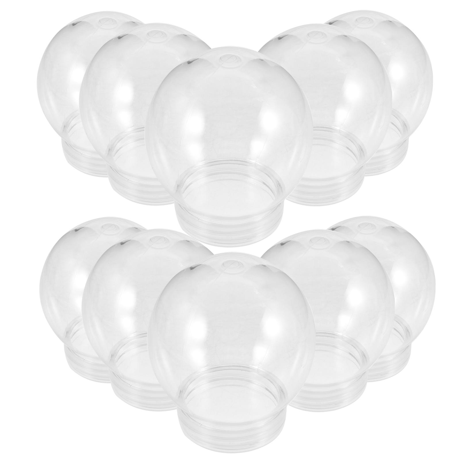 

10 шт. Порожні водяні кулі DIY Прозора пластикова куля Снігова куля з гвинтовою кришкою 10шт (Кришка 300 мл) Маленькі Глобуси для Дітей 8.5X7CM прозорий