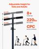 Kick Scooter for Kids Ages 8+, Teens & Adults, 2-Wheel Toddler Scooter with Adjustable Height Handlebar, Wide Anti-Slip Deck, Foldable Lightweight for