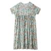 Manga corta Tallas grandes de algodón vintage floral nuevo en vestidos para mujer vestido largo casual suelto de verano