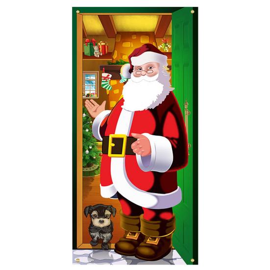 Bannière de rideau de noël réutilisable, facile à accrocher, couverture de porte festive pour la décoration de la maison, photographie Photo