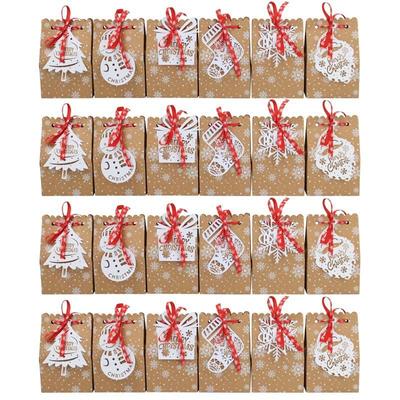 New Christmas European Style Kraft Paper Snowflake Paper Bag Candy Box 6 Laser Card Biscuit Candy Bags