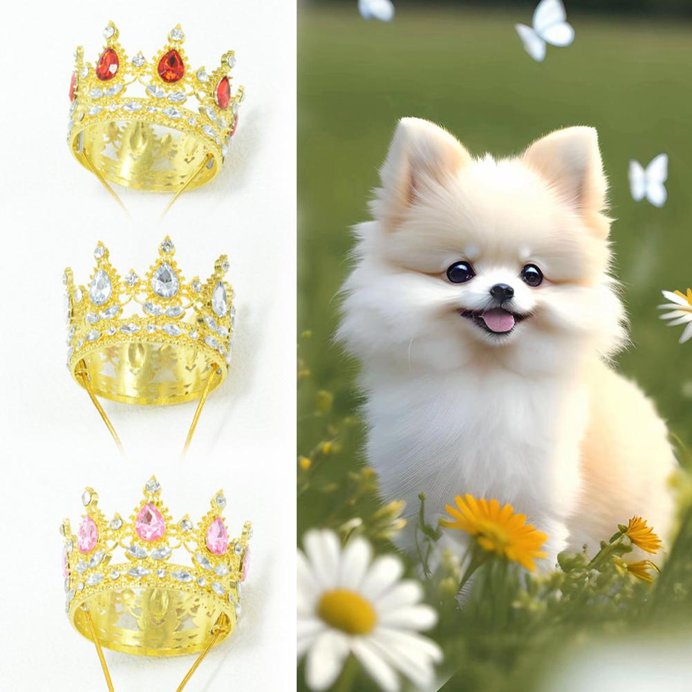 Funny Pet Crown Hat Adjustable Birthday Party Supplies For Dogs Cats Cute Photo Prop Costume Christmas Halloween Holiday Decor