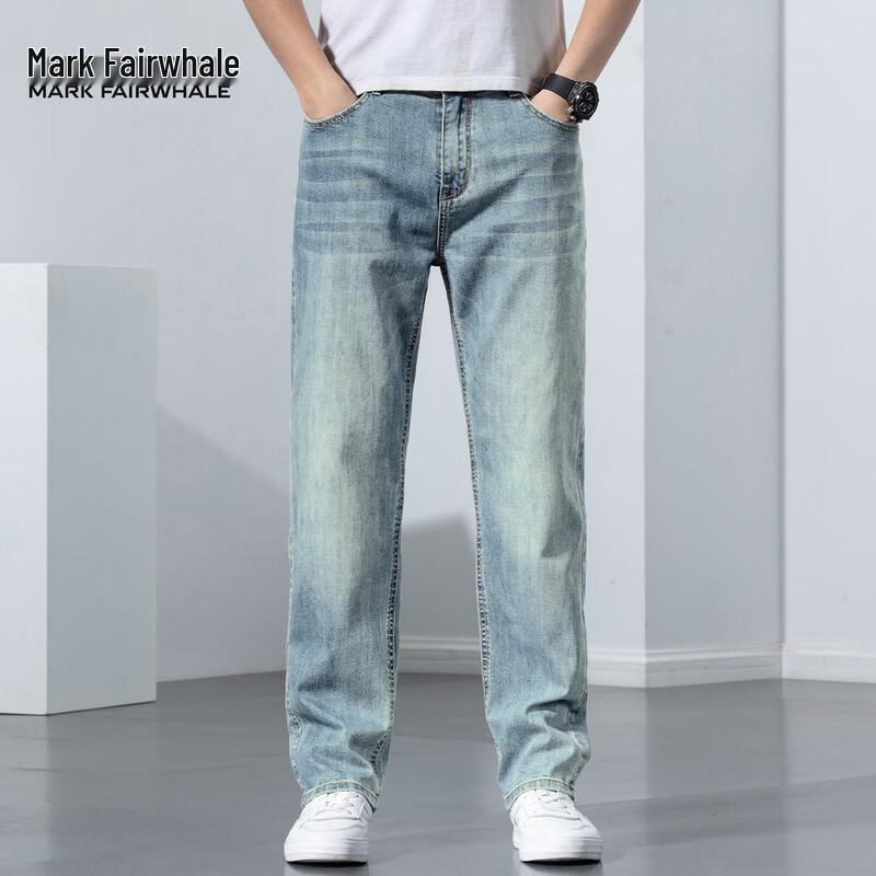 Mark Fairwhale Men s Straight Fit Washed Denim Jeans 36