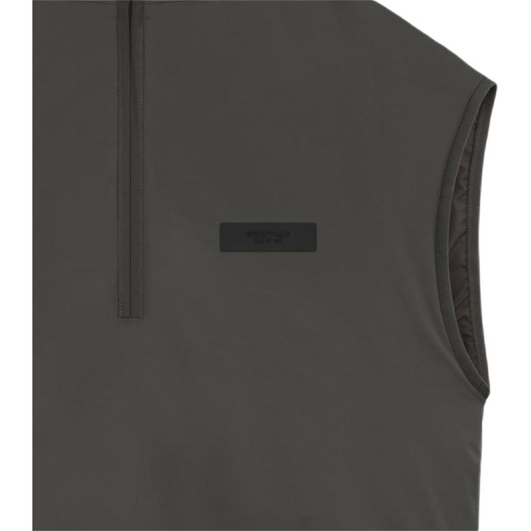 Fear of God Essentials Nylon Fleece Mockneck Vest Dark Heather Oatmeal/Ink Men Outerwear Grey 202SP244293F