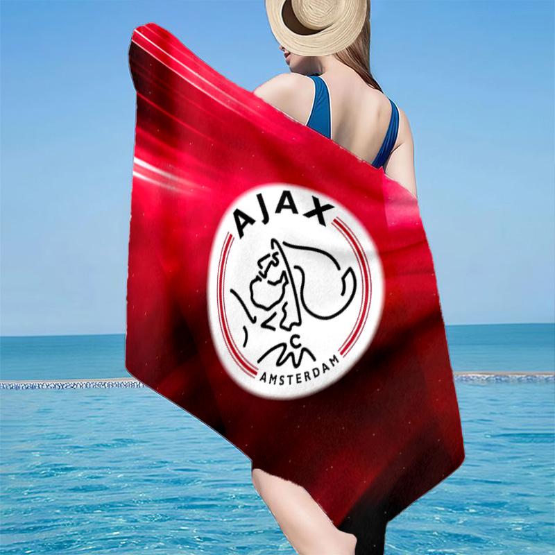 1 Stück Ajax Amsterdam Wappen Strandtuch - Weiche, Saugfähige Mikrofaser, Leicht, Ideal für den Strand, Partys, Reisen, Camping Fan-Geschenke