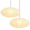 Oval Shape Paper Lamp Flying Saucer Shape Wall Sconce Light Fixture Ball Lampshade  Home Restaurant