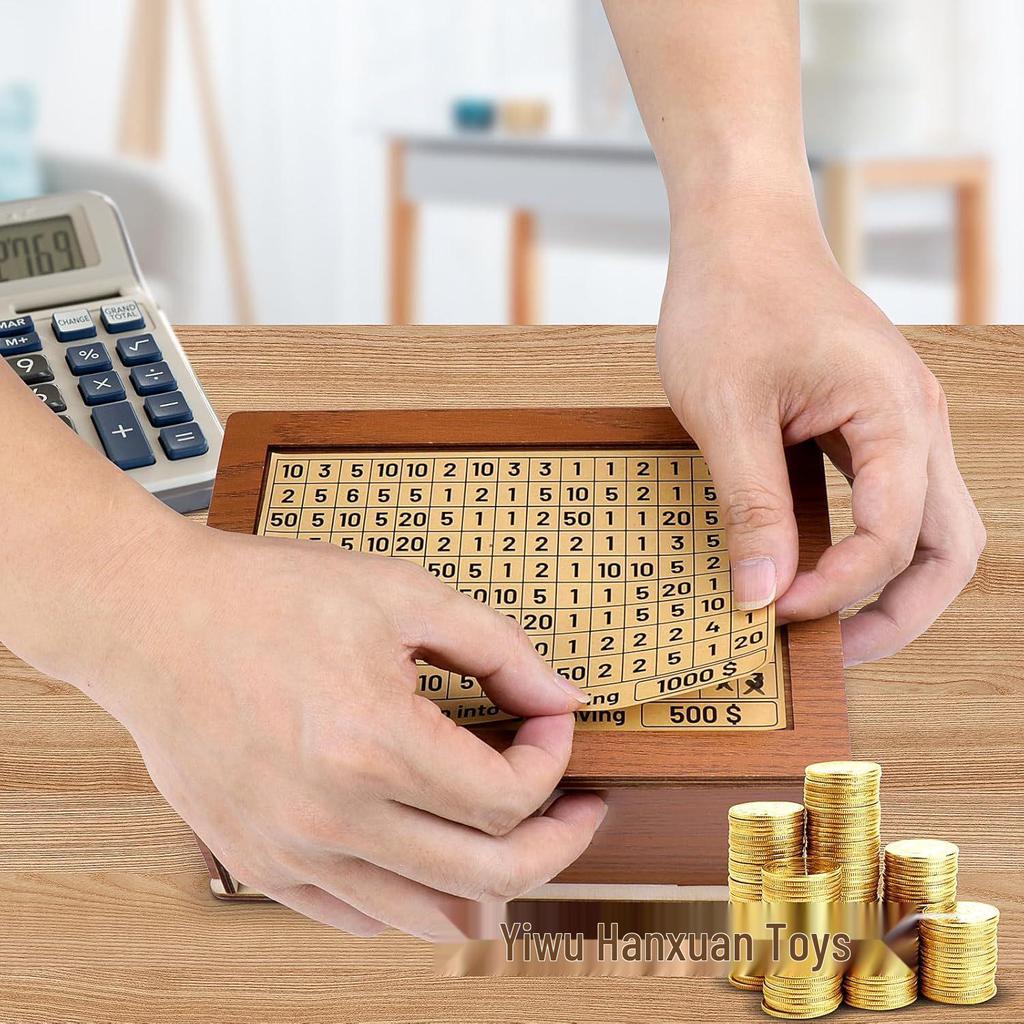 Cross-Border Money Box with Counter: Wooden Piggy Bank & 8 Stickers - Children's Gift
