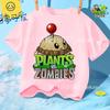 Mode Street Style 3-12J Sommer Rundhals T-Shirt für Jungen Mädchen Lässig Tägliche Kleidung Plants Vs Zombies Niedlich Kawaii Cartoon