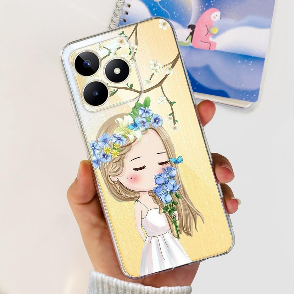 Etui na Realme Note 50 RMX3834 Uroczy Kot Malowane Pokrowiec Miękki Silikonowy Pokrowiec na Telefon Na Realme Note 50 Note50 Tylna Pokrywa 6.74'' Torby