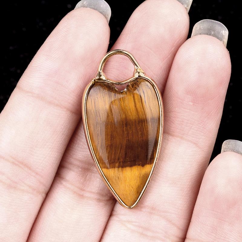 1pc Heart-shaped Quartz Stone Pendant Natural Amethysts Aventurine Labradorite Love Charms for Women Necklace Earrings DIY