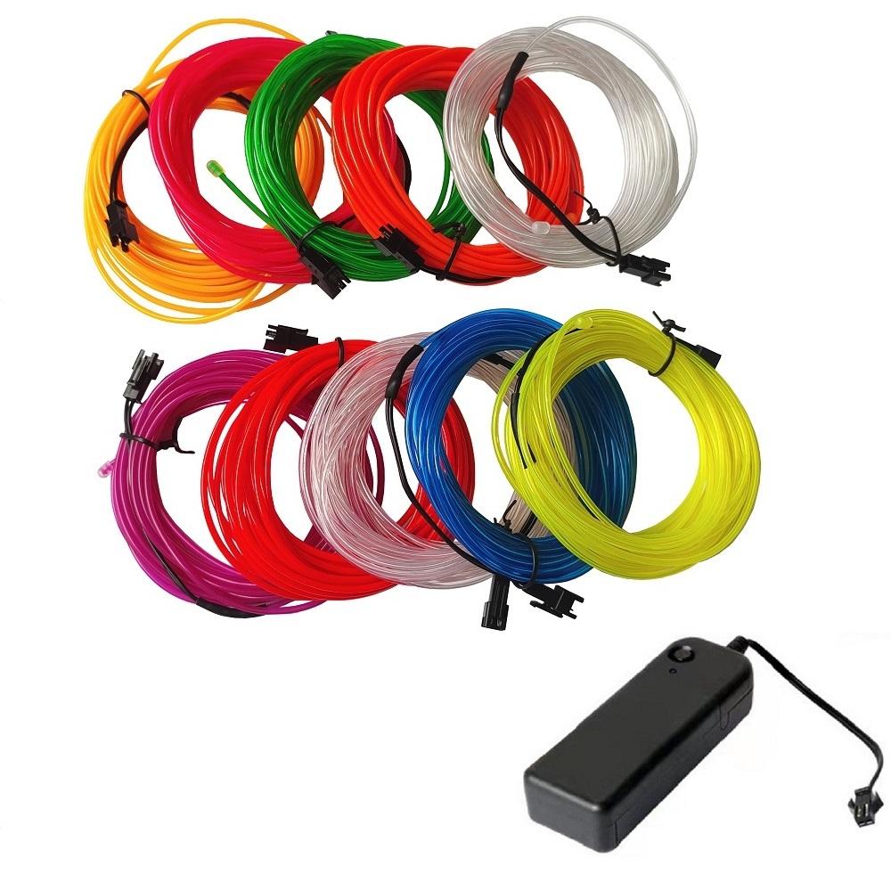 WAK1 1M/3M/5M/10M Flexible Neon Light EL Wire Led Neon Dance Party Atmosphere Decor Lamp RopeTube Waterproof Multicolor Led Strip