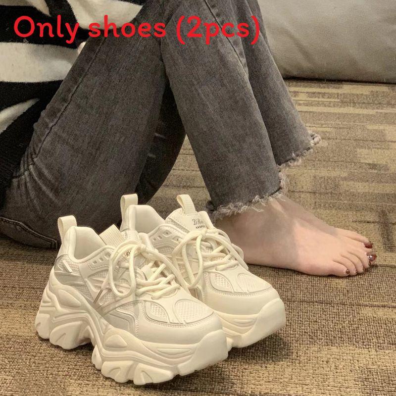 Women Spring High Top Sneakers With Thick Soles For Casual Wear