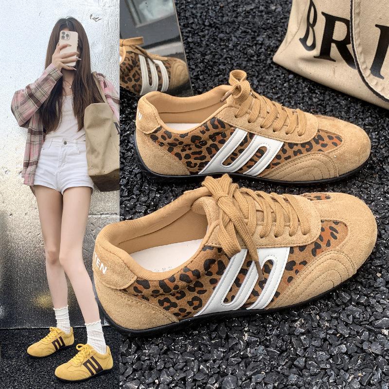 2025 Autumn New Casual Forrest Gump Shoes Versatile Sports Shoes Women's Thick Baseplate Shoes Retro Color Matching German Training Shoes Women's Tide