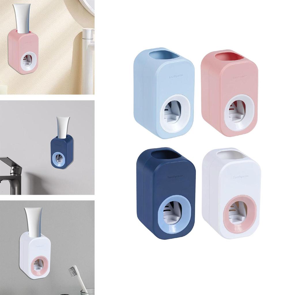 Automatic Toothpaste Dispenser Toothbrush Holder Wall Mounted for Bathroom Kids Adults Household