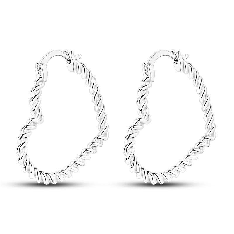 Original 925 Silver Hoop Earring Zirconia Irregularity Stud Earring For Women Engagement Birthday Jewelry Gift
