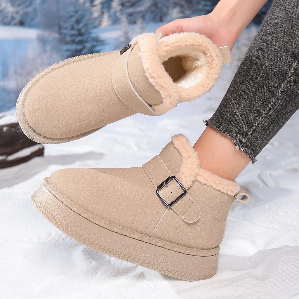 Thick-soled Snow Boots for Women In Winter 2025 Plus-size Plus-size Plush Wool Cotton Shoes for Women Are Versatile