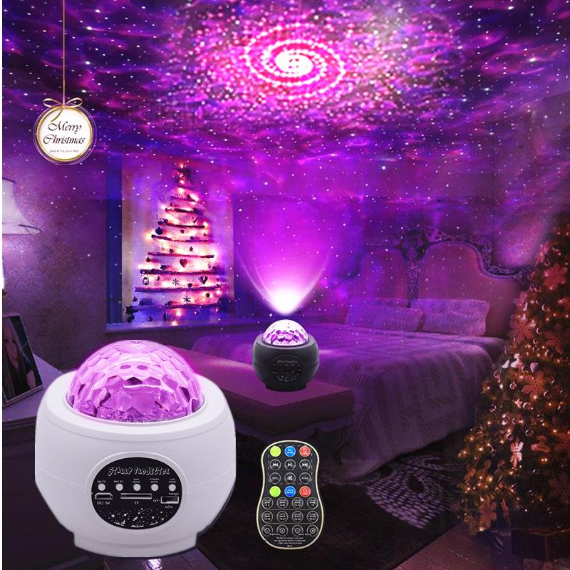 Bluetooth Starry Sky Projector: LED Water Wave, Laser Stars, Colorful Night Light, Creative Gift Lamp
