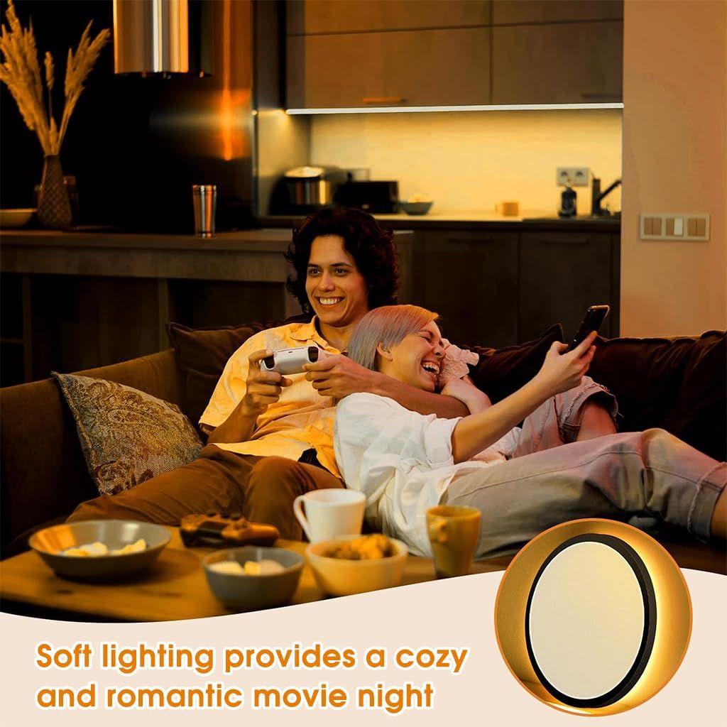 12" Dimmable LED Ceiling Light with Remote Control, 24 W 3-Color Ceiling Light with Dim Night Light 1800k Warm, Round Flush LED Ceiling Lights (Black)