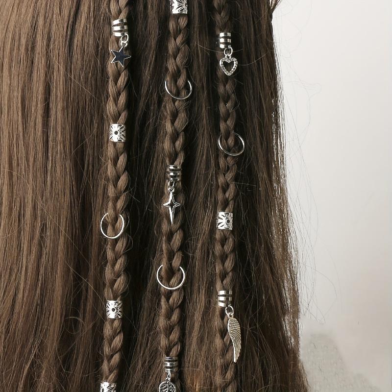 Slitina Zlatý Stříbrný Pletený Kroužek na Vlasy Kroužek na Vlasy pro Dredy Hippie Styl Doplňky do Vlasů Šperky pro Locs Pro Copánky Pro Dívky Ženy