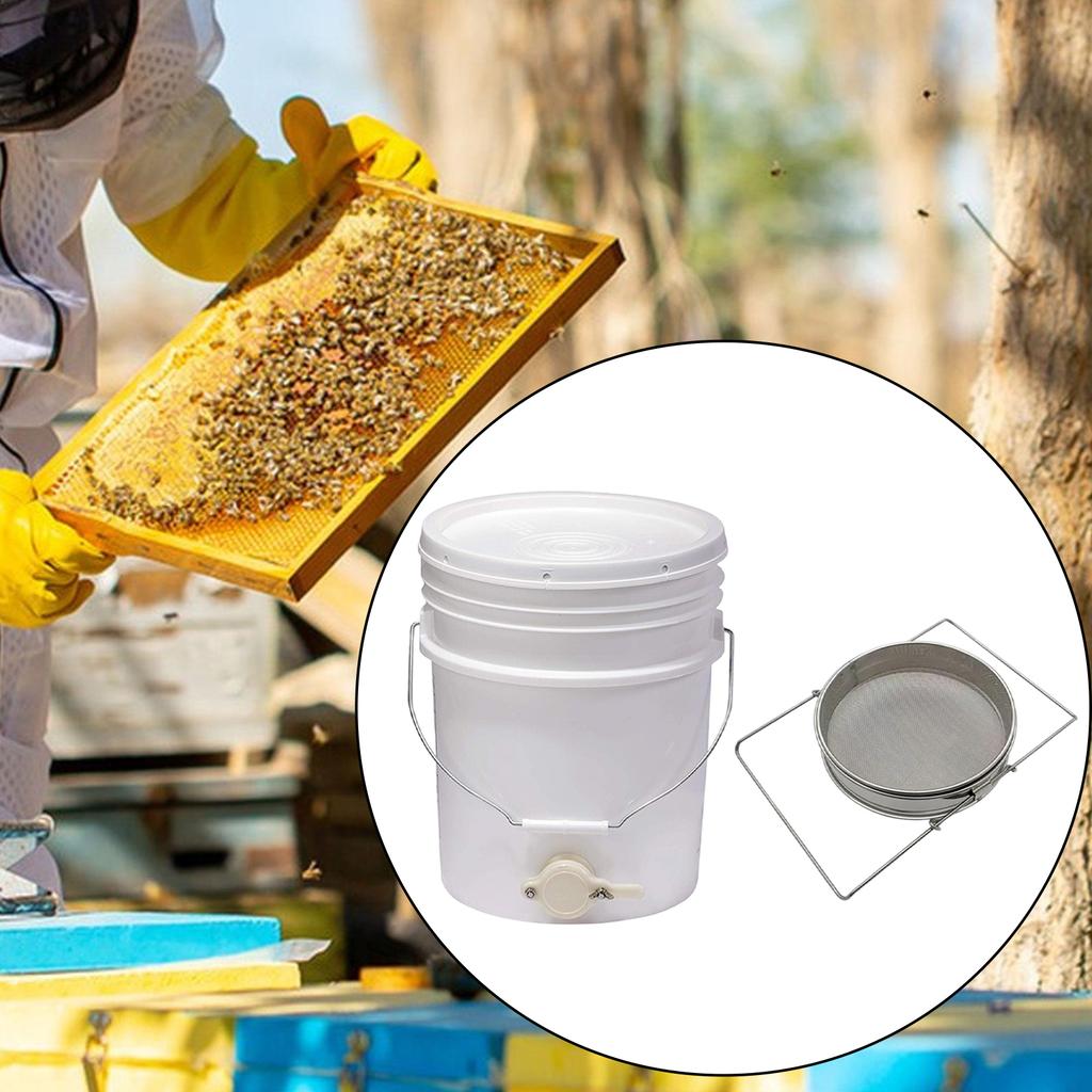 Honey Bucket with Strainer Syrup Storage Soybean Oil Bucket Barrel Dispenser Honey Pail Tool Extractor Equipment Household Use