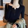 Spring Autumn Knitted V-neck Long Sleeve Slim Jumper Tops Women Sweater Pullover Solid Button Ladies Casual Shirts Soft Sweaters