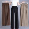 Women's Plus Size High Waist Straight-leg Cropped Pants – Elastic Waist Trousers (Sizes XL-6XL) for Summer