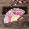 For Cherry Blossom Pattern Folding Fan Handmade with Polyester for Asian Wedding Favor Party Reception and Outdoor Event Use