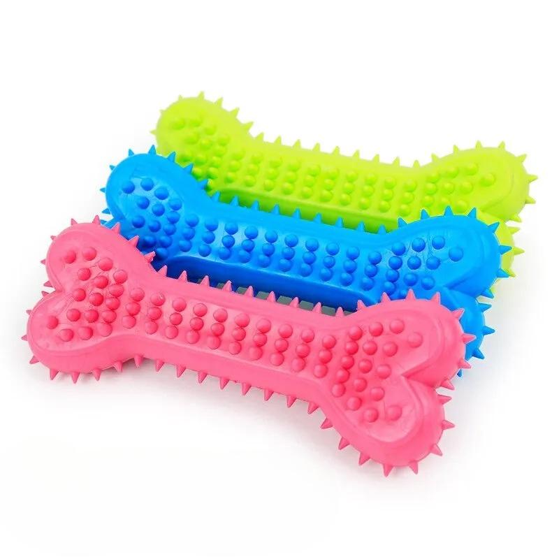 1PC Giocattolo da Masticare per Animali Domestici Gomma Morbida Resistente ai Morsi Forma di Osso Giocattoli da Masticare per la Pulizia dei Denti per Cani di Piccola Taglia Addestramento Forniture per Animali Domestici