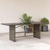 Garden Table with Glass Top Gray 190 X 80 X 75 Cm Poly Rattan