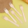 100Pcs Disposable Wooden Forks For Dessert Cake Salad Ice Cream Fruit Tableware Kitchen Wedding Birthday Supplies