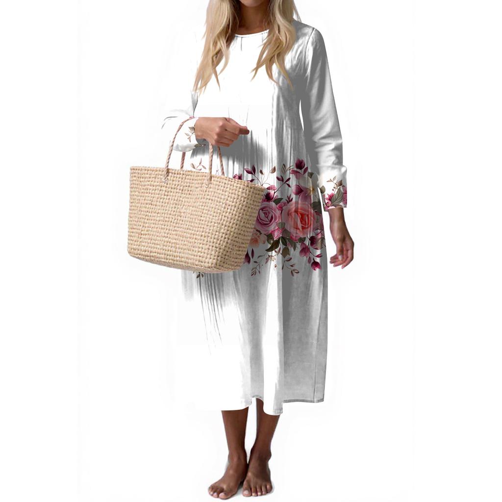 Women's Fashion Casual Sleeveless Round Neck Color Elegant Temperament Dress