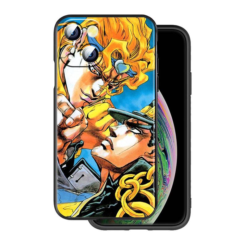 Cartoon Anime JoJo Jotaro Kujo Cover For Apple iPhone 14 13 12 11 SE XS XR X 7 8 6 mini Plus Pro MAX 2020 Black Phone Case
