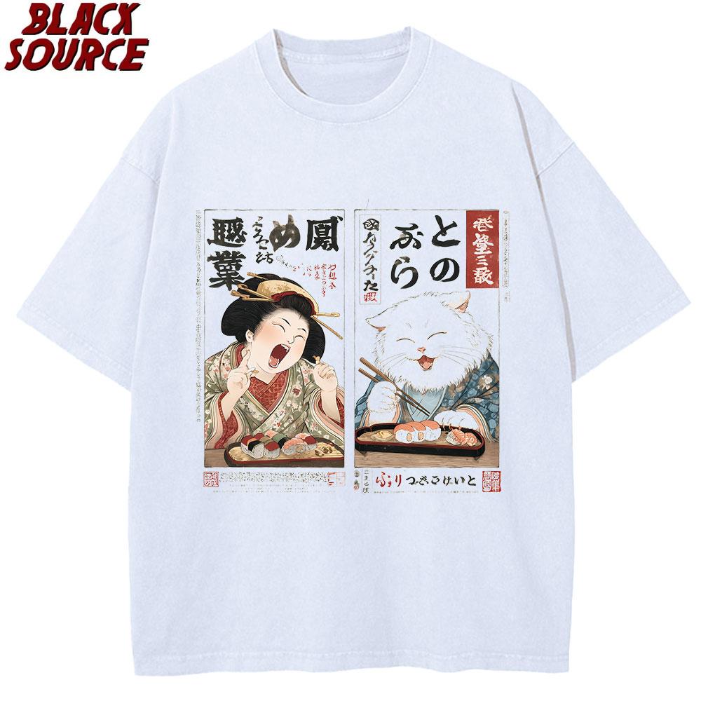

T Vintage Yelling At A Cat Funny Meme T Shirts Japanese Style Cat Graphic Tshirts Men Women Casual Cotton Short Sleeve Tee S