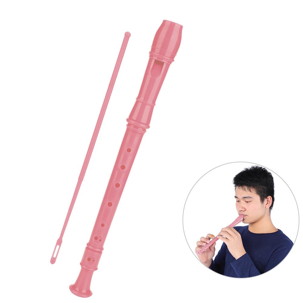 8 Hole Clarinet Flute with Cleaning Rod and Instruction for Children Kids Beginner (Pink)