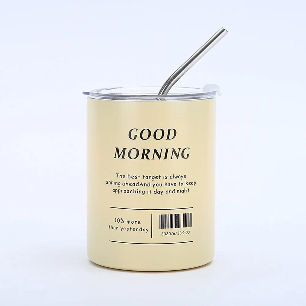 

Чашка для холодного американо з нержавіючої сталі 304, вакуумна двошарова ізольована чашка великої місткості, зручна портативна чашка для вулиці жовтий