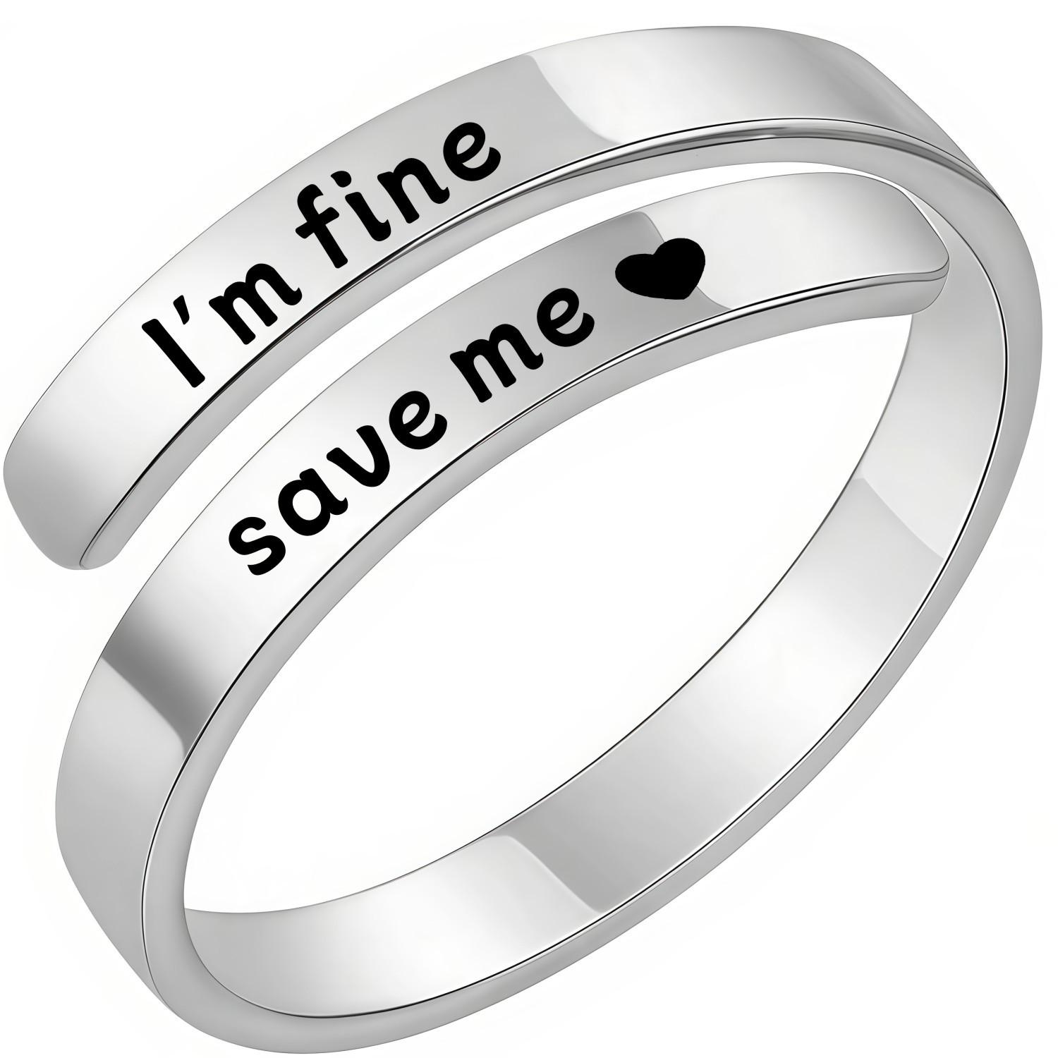 

Twisted Jewellery for Men | “I Fucking Love You” Open-front Ring for Women | Letter Jewellery | Engraved Stainless Steel Ring One size fits all