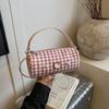 Red Female Cute Fashion Versatile High-end Bag Niche Design Plaid Handbag Student Messenger Bag