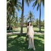 French Celebrity Ruffle Edge Neck Top Women's Summer High-end Temperament Slim and Thin Skirt Two-piece Set