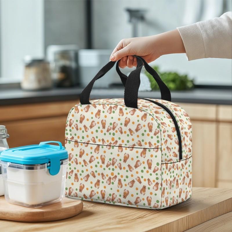 Large Capacity Insulated Lunch Bag Kids Students Outdoor Picnic School Commute Modern Minimalist Design
