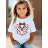 European Sizes Cute and Sweet Heart-shaped Duck Print, Round Neck T-shirt for Girls, Stylish and Comfortable, Perfect for Playing Outdoors.