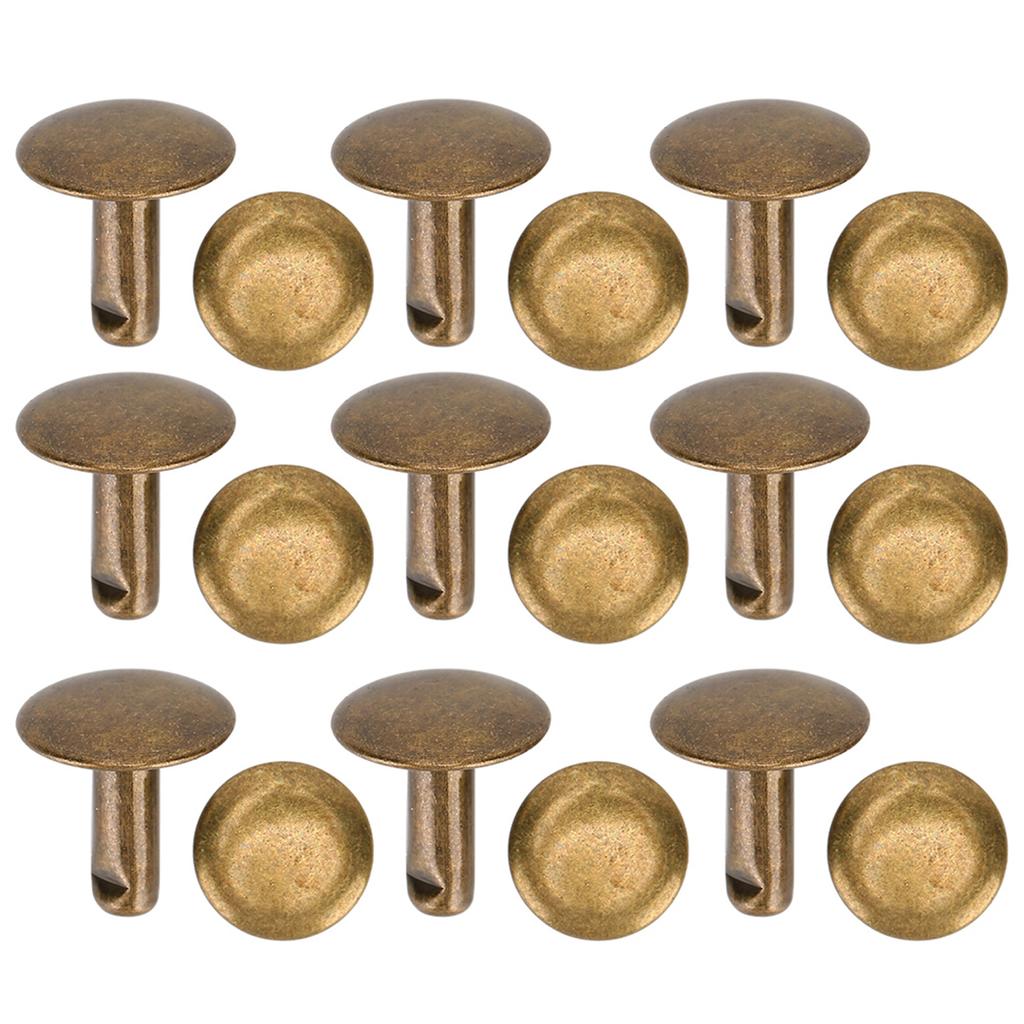 200 Sets Doppelkappe Niet Runde Stud Nagel Eisen Jeans Knopf Leder Schuhe Taschen Kleidung