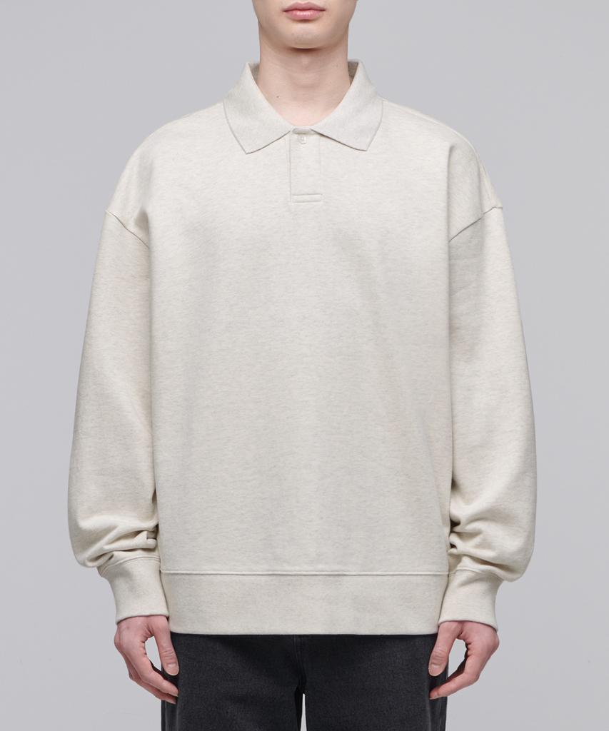 MUSINSA STANDARD Oversized Collared Sweatshirt [Oatmeal]